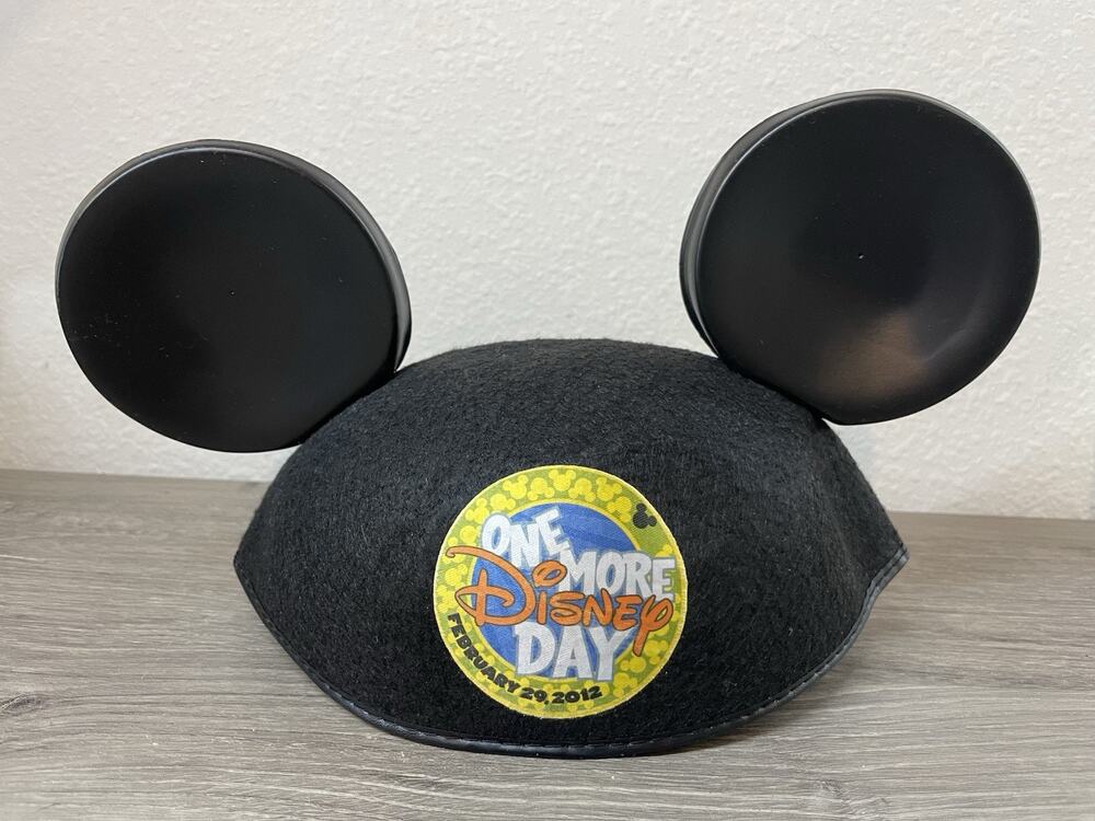 Disney Mickey Mouse Ears One More Disney Day Feb 29 2012 Leap Year LE Hat RARE